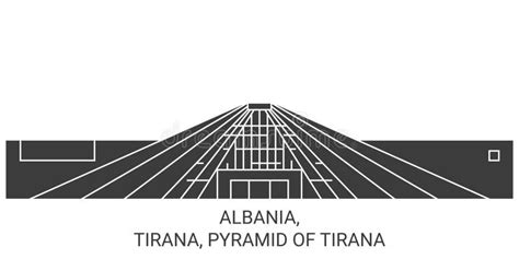 Albania, Tirana, Pyramid of Tirana Travel Landmark Vector Illustration ...