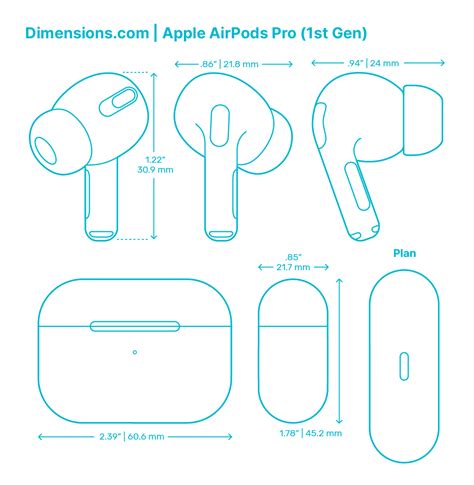 Apple AirPods Pro (2nd Gen) Dimensions & Drawings | Dimensions.com