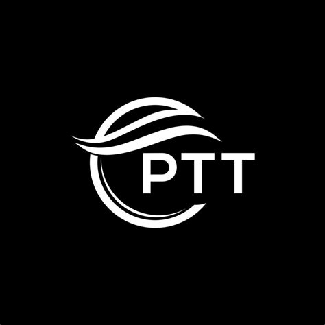 PTT letter logo design on black background. PTT creative circle logo ...