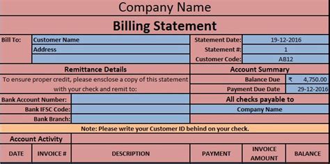 Download Free Billing Statement Template in MS Excel Profit And Loss ...