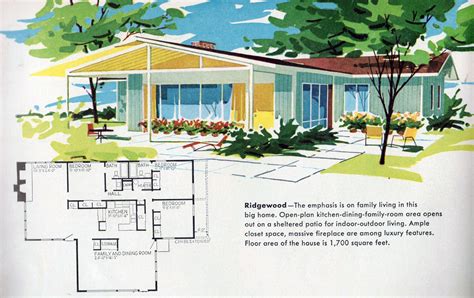 Mid Century Modern house, architectural plans | Mid century modern house plans, Vintage house ...