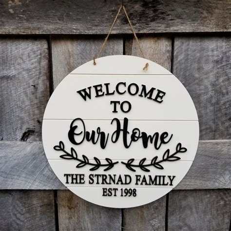 Personalized Welcome Sign Wooden Welcome To Our Home Wall | Etsy