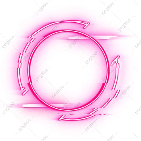 Pink White Neon Border Cyber Circle Frame, Neon, Neon Border, Border PNG Transparent Clipart ...