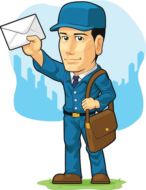 Postman Postal Mail Man Letter Carrier Cartoon Illustration 2143972 Vector Art a - DaftSex HD