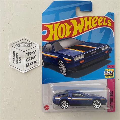 2023 HOT WHEELS #101 - DMC Delorean (Blue #8 HW The 80s - Long Card) A – Toy Car Box