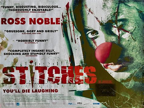 Original Stitches Movie Poster - Ross Noble - Horror - Clown - Slasher