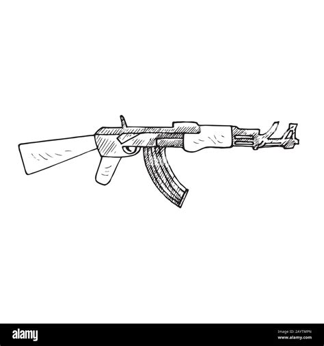 Ak47 Drawing / Ak 47 rifle was developed by russians just after the second world war. - pic-sauce