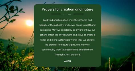 Prayers for Creation and Nature