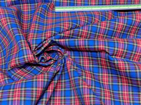 Blue Red Green Plaid Tartan Woven Cotton Fabric 44"W Drape Tablecloth Dress BTY | eBay
