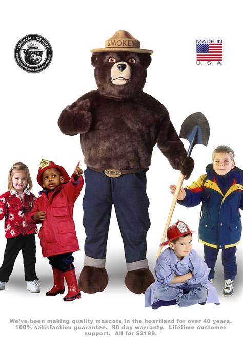 Licensed Smokey Bear Mascot Costumes by Facemakers