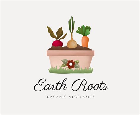 Organic Logo Design Vegetable Logo Design Premade Farm Logo - Etsy