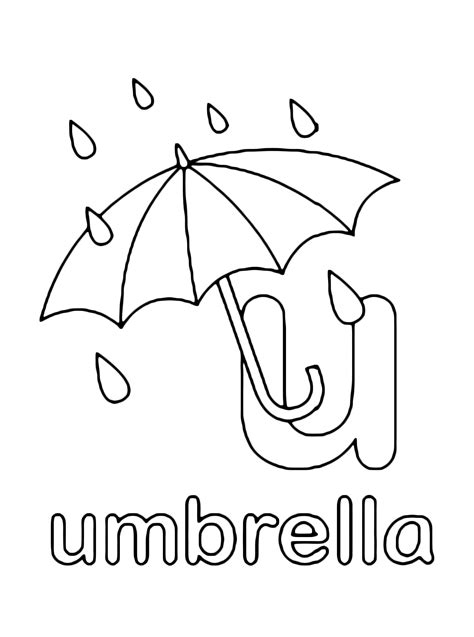 Letters and numbers - u for umbrella lowercase letter