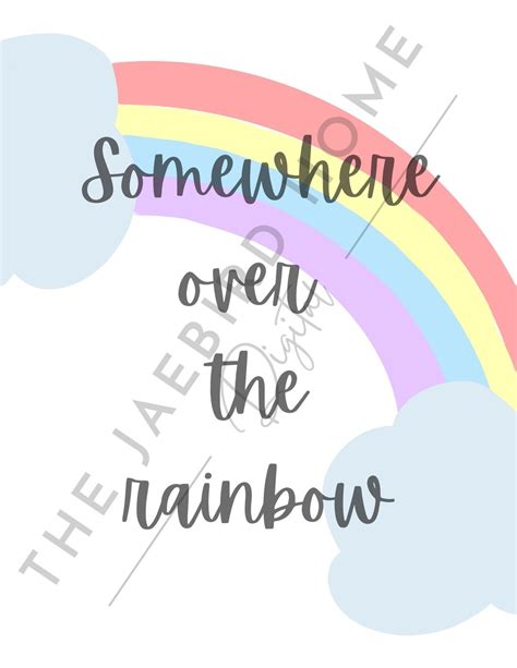 Somewhere Over the Rainbow Art Rainbow Nursery Art Rainbow - Etsy