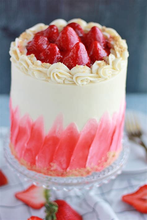 Strawberry Cheesecake Cake - Baking with Blondie