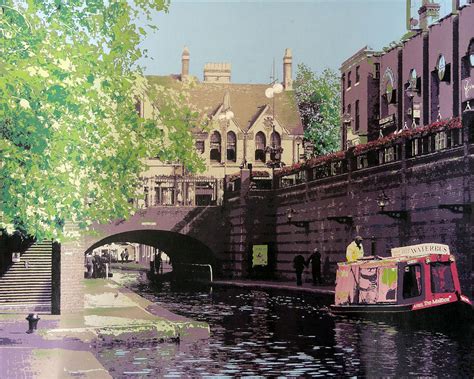 Canal Boat Birmingham Painting by Sue Rowe