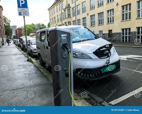 Electric Car Charging Station in Oslo Editorial Photography - Image of ...