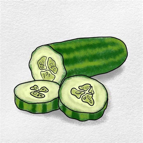 Cucumber Drawing - HelloArtsy