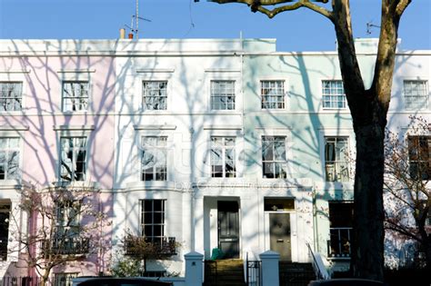 London Architecture: Pastel Coloured Notting Hill Houses Stock Photos - FreeImages.com