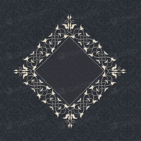 Rhombus filigree frame border psd | Premium PSD - rawpixel