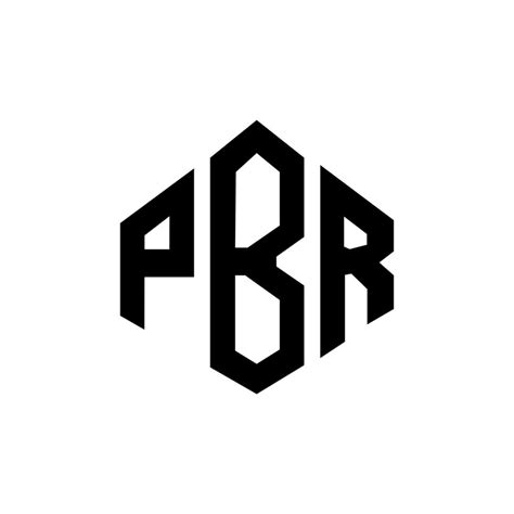 PBR letter logo design with polygon shape. PBR polygon and cube shape logo design. PBR hexagon ...