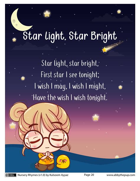 Star Light, Star Bright Nursery Rhyme | Free Printable Papercraft Templates