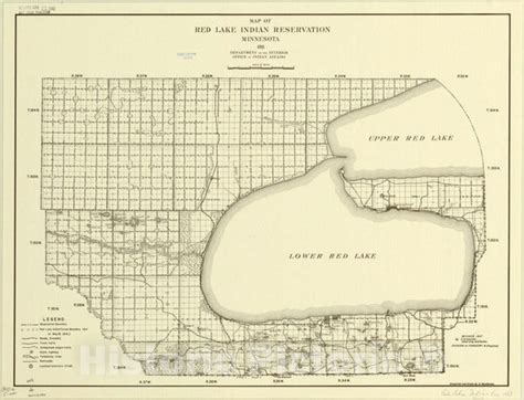 Map : Red Lake Indian Reservation, Minnesota 1937, Map of Red Lake Ind - Historic Pictoric