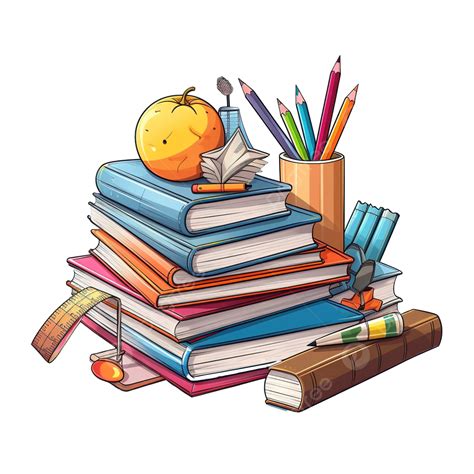 School Materials Cartoon Book, School, Material, School Supplies PNG ...