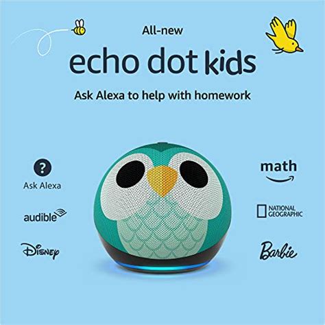 All-New Echo Dot (5th Gen, 2022 release) Kids | Designed for kids, with parental controls | Owl ...
