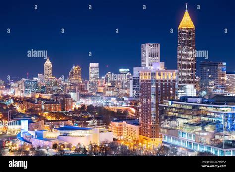 Atlanta, Georgia, USA downtown skyline at night Stock Photo - Alamy