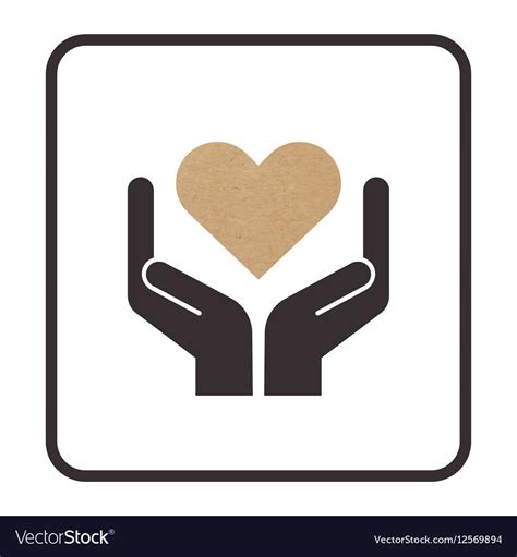 Handle with care symbol with red heart Royalty Free Vector