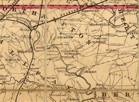 Bertie County, North Carolina 1863 J.H. Colton Map