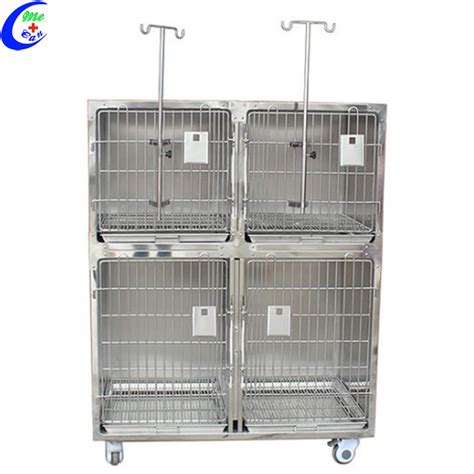 Stainless Steel Veterinary Animal Cages with Wheels - China Veterinary Dog and Cat Cages and ...