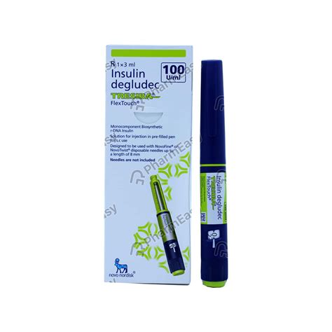 Tresiba 100iu Flex Touch Pen Injection 3ml - Uses, Side Effects, Dosage ...