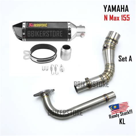 For Yamaha NMAX 155 N 2015 2016 2017 2018 MAX Motorcycle Full System Exhaust AKRAPOVIC | Shopee ...