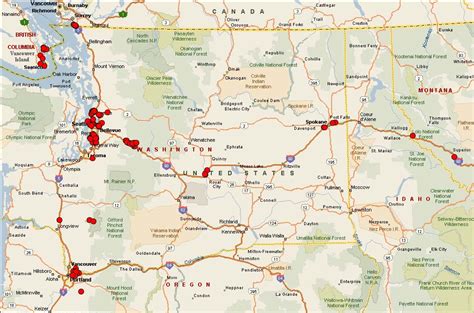 Map Of Montana And Washington States