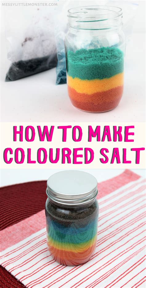 How to make Rainbow Coloured Salt - the easy way! - Messy Little Monster