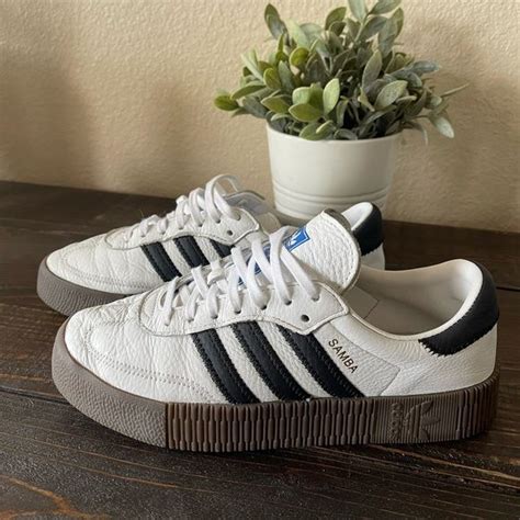 Adidas Sambarose White & Gum Shoes - White Womens Sz 8 Adidas Sambarose ...