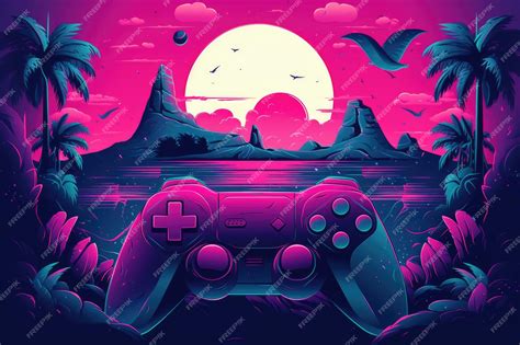 Premium Photo | A pink controller with a pink background and a bird in ...