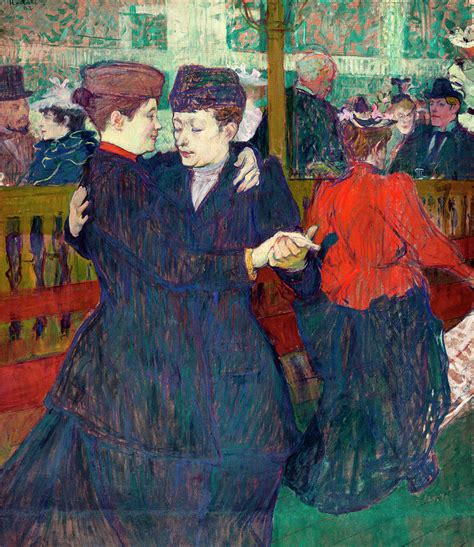 Henri de Toulouse Lautrec Deux femmes dansant au Moulin Rouge Painting ...