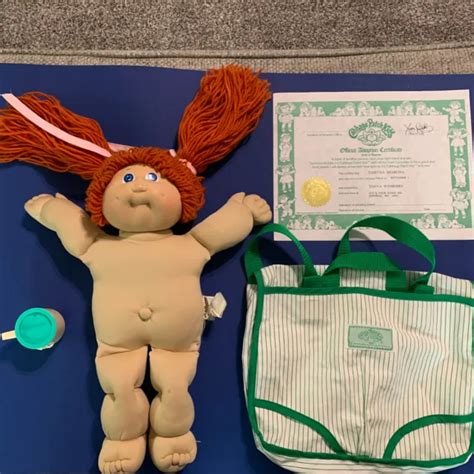 CABBAGE PATCH DOLL Lot 1978/1982 Red Hair Blue Eyes, Back Pack, Cup, Birth Cert £56.35 - PicClick UK