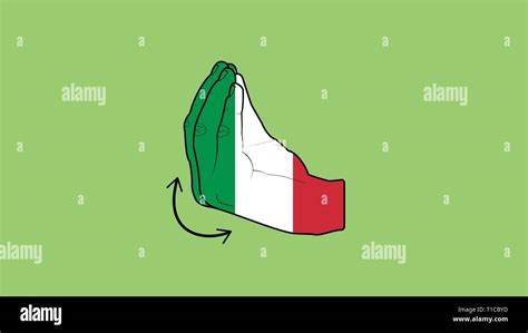 Italian meme hand gesture, pointy hand in green background Stock Vector Image & Art - Alamy