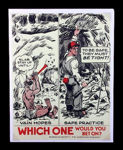 Original Anaconda Company Mining Safety Poster sold at auction on 21st July | North American ...