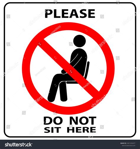 Please Do Not Sit Here Keep Stock Vector (Royalty Free) 1821293477 ...