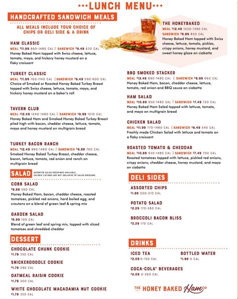 The Honey Baked Ham Company Forestville, MD Menu (Updated: February 2023)