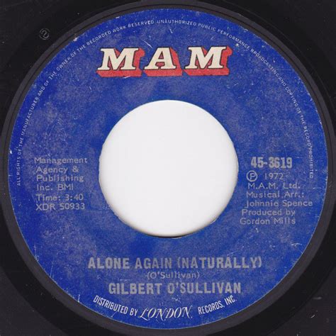 Gilbert O'Sullivan - Alone Again (Naturally) (1972, Vinyl) | Discogs