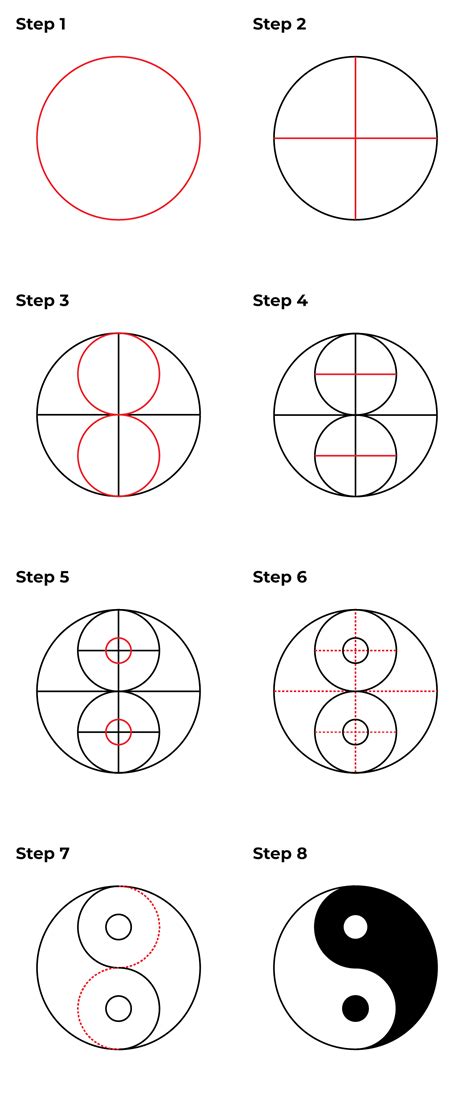 How to Draw a Ying and Yang Symbol