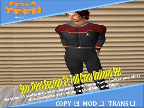 Second Life Marketplace - Tesla Tech --- Section 31 Full Uniform Set