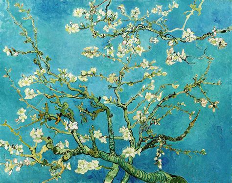 Almond blossoming blue flowers painting Painting by JJ Art Collections ...