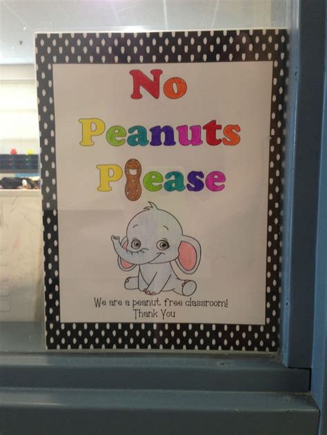 Peanut free classroom sign | Peanut free classroom, Free classroom ...