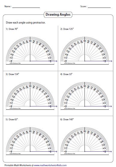 Measuring Angles and Protractor Worksheets